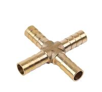 Brass Barb Pipe Fitting Straight Elbow T Y X Shape 2 3 4 Way Connector for 6mm to 19mm 8mm 10mm 14mm 16mm 4mm Copper Tube,X 4 Way (Cross),14mm Barb