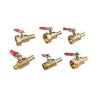 Brass Barbed Ball Valve 1/8 3/8'' 1/4'' Male FemleThread Connector Joint Copper Pipe Fitting Coupler Adapter 8/10/12mm Hose Barb(1l4F -8mm)