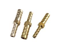 Brass Barbed Pipe Fitting 2 Way Straight Reducer Coupler Connector 4/5/6/8/10/12/14/16mm Hose Barb(14-12mm)