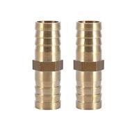 Brass Barbed Straight Connector Fitting Water Hose Pipe Tube Coupler Joiner Adapter Fitting 6/8/10/12/14/16/20mm(14mm 2pcs)