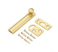 Brass Barn Slide Bolt Door Latch Lock for Home Security with 2/3/4 Inch Size Options in Black and Gold Finish(Gold 3inch)