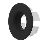Brass Basin Sink Overflow Cover Insert for Round Flood Opening (22-24 mm) - Decorative Bathroom Blanking, Metal Wash Basin Tap(Black)