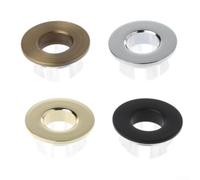 Brass Basin Sink Overflow Cover Replacement Insert Hole Compatible with Bathroom Faucets Featuring Round Flood Openings (Silver)