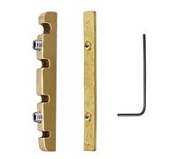 Brass Bass Nut with Roller Grooves Height Control Enhancing Resonance for 4 String Electric Bass Includes Base Plate Resonance Improving Nut