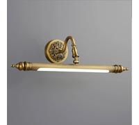 Brass Bath Mirror Lamps, Adjustable LED Picture Lights Over Mirror Wall Light with 3 Color Temperatures, Bathroom Lighting Fixtures Vintage Style