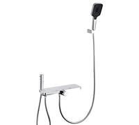 Brass Bath Mixer Shower Tap Wall Mounted 3 Modes Bathtub Faucet with Single Handle Hot & Cold Water Filter for Bathroom No Lift Rod Durable & Stylish Design (C Without Lift Rod),C,Without Lift Rod