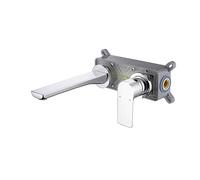 Brass Bathroom Concealed Basin Faucet Into The Wall Cold and Hot Hidden Simple Wall Out Matte Black Faucet(Chrome)