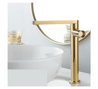 Brass Bathroom Faucet Hot and Cold Rotating All Copper Toilet Modern Design Wash Basin Faucet,Gold Titanium