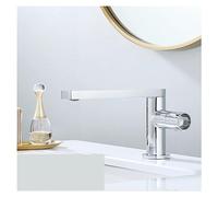 Brass Bathroom Faucet Hot and Cold Rotating All Copper Toilet Wash Basin Faucet(Chrome-01)