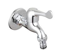 Brass Bathroom Wall Mounted Basin Cold Water Faucet Tap Lever Handle Outdoor Garden Hose Faucet Mop Sink Tap Chrome Brushed Gold(Chrome b)