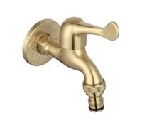Brass Bathroom Wall Mounted Basin Cold Water Faucet Tap Lever Handle Outdoor Garden Hose Faucet Mop Sink Tap Chrome Brushed Gold(Brushed Gold b)