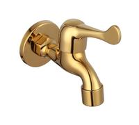 Brass Bathroom Wall Mounted Basin Cold Water Faucet Tap Lever Handle Outdoor Garden Hose Faucet Mop Sink Tap Chrome Brushed Gold(Gold a)