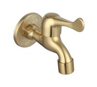 Brass Bathroom Wall Mounted Basin Cold Water Faucet Tap Lever Handle Outdoor Garden Hose Faucet Mop Sink Tap Chrome Brushed Gold(Brushed Gold a)