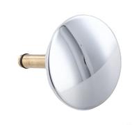 Brass Bathtub Drain Stopper with Push-Button Mechanism, Adjustable 54-56 mm Rod, Chrome or Copper Finish - Compatible with Standard Bath & Basin W