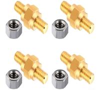 Brass Battery Terminal Bolts, 3/8-16 Thread, Solid Brass Construction, Double-Ended for Secure Electrical Connections, Rust-Resistant, Automotive and Marine Use(C)