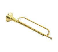 Brass Bb Cavalry Bugle with Protective Gloves, 47cm Military Trumpet for Marching Bands & Orchestras