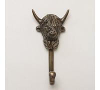 Brass bee Highland Cow Coat Hook - Heritage Finish