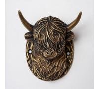 Brass bee Highland Cow Door Knocker - Heritage Finish