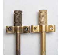 Brass bee Knurled Stair Rods With Piston Finials - 725mm Satin Brass