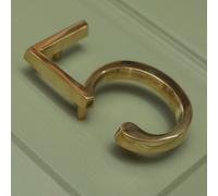 Brass bee Premium Floating Plain House Numbers In Polished Brass Finish 0-9 Number 5