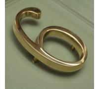 Brass bee Premium Floating Plain House Numbers In Polished Brass Finish 0-9 Number 6