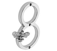 Brass Bee Premium House Numbers With Bee In Nickel Finish 0-9 - 5 Inch Number 8 With Bee
