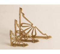 Brass bee Satin Brass Flower Shelf Brackets - Heavy Duty Solid Brass 114mm X 114mm - Small