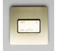 Brass Bee Satin Brass Switches And Sockets - Straight Knurled Design Fan Isolator Switch