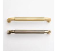 Brass bee Solid Brass Curved Knurled Kitchen Pull Handles & Knobs Knurled Handle 170mm - Satin Brass