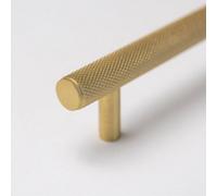 Brass bee Solid Brass Knurled Kitchen Pull Handles & Knobs - Satin Brass Knurled Handle 200mm