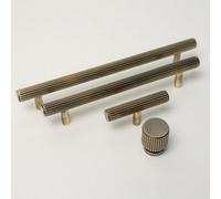 Brass bee Solid Brass Straight Knurled Kitchen Pull Handles & Knobs - Antique Brass Finish Knurled Handle 200mm