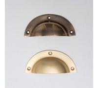 Brass bee Solid Brass Victorian Kitchen Cabinet Knobs And Round Cup Pulls Brass Round Cup Pull - Antique Brass