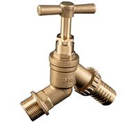 Brass Bib Tap, 4PCS 3/4" BSP Outdoor Garden Tap, Double Check Valve, BS1010, 10 Bar Tested, Irrigation Hose End