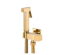 Brass Bidet Faucet Gold Handheld Toilet Bidet Sprayer Hygienic Shower Toilet Faucets Single Cold Water Tap Self Cleaning(Gold)