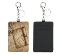 Brass Binoculars Swipe Card Holder with Key Chain Bus Pass Holder for Men Women with 2 Card Slots Slim Wallet for Nurse Teacher Student Meal Bank Credit Cards Daily Use Bus Driver Accessories