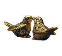 Brass Bird Figurines, Brass Sparrow Decorations | Copper Sparrows Statues 2 Pieces,Vintage Feng Shui Brass Bird Statues,Garden Figurines for Small Animals, Ornament