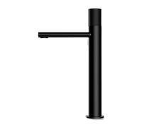 Brass Black Bathroom Faucet Round Hand Washing Toilet Table Under High-end Hotel Hot and Cold Faucet(Matt Black-01)