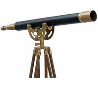 Brass Black Leather Telescope with Wooden Tripod Stand Antique Nautical Home Decor,Brass Telescope Best Gifts Collections Outdoor Travel