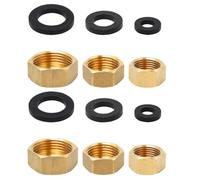 Brass Blanking Caps 1/8-1/2-3/4,Female Blanking Stop Cap with Washers Hex, Radiator caps, Leak-Proof Sealing Brass Caps for Washing Machine Valve Plumbing Fittings