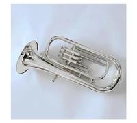 Brass Body B-flat Tone Euphonium Three-key Tenor Euphonium Horn Jazz Instrument With Storage Case Euphonium Kit (Color : Silver)