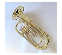 Brass Body B-flat Tone Euphonium Three-key Tenor Euphonium Horn Jazz Instrument With Storage Case Euphonium Kit (Color : Gold)