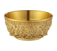 Brass Bowl 8 cm - Decorative Sacrifice Bowl Made of Brass for Home, Office, Shop - Golden Bowl for Feng Shui, Table Decoration and Buddhist Altar Accessories