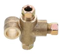 Brass Brake Line Tee Connector M10 Thread Three-Way Fitting for Vehicles | Golden Finish, Secure Fit, Quick Installation, Suitable for Oil Lines, Hydraulic Equipment Service and Automotive