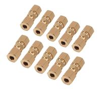 Brass Brake Pipe Fittings 10pcs 3/16" OD Hydraulic Brake Lines Pipe 4.75mm Brass Line Union Fittings Straight Reducer Compression Kits Connector