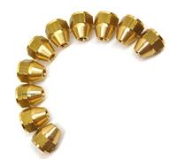 Brass Brake Pipe Fittings M10 x 1mm Female 10 Pack for 3/16" Pipe FL14