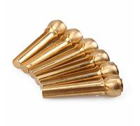 Brass Bridge Pins Replacement Parts Guitar Bridge Saddle Nut Set for Folk, Acoustic and Electric Guitar, 6 PCS