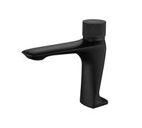 Brass Brushed Gold Bathroom Constant Temperature Basin Faucet Push Button Switch Deck Mounted Hot Cold Mix Sink Faucet(Nero)