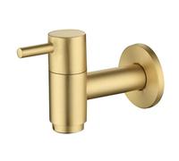 Brass Brushed Gold Washing Machine Faucet Wall Mounted Copper Washer Faucet Bathroom Mop Pool Faucet Single Cold Tap