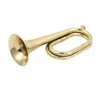 Brass Bugle Cavalry Trumpet - 300g Gold Plated Copper Toy, Lightweight Taps Bugle Instrument, Durable Orchestra Accessory, Authentic Style Design | Elegant Student Trumpet For Band Performances