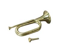 Brass Bugle for Cavalry, Copper Bugle with Spare Mouthpiece, Bugle Instrument for Beginners, 31cm Copper Gilded Ceremonial Bugle, Military Ceremonies